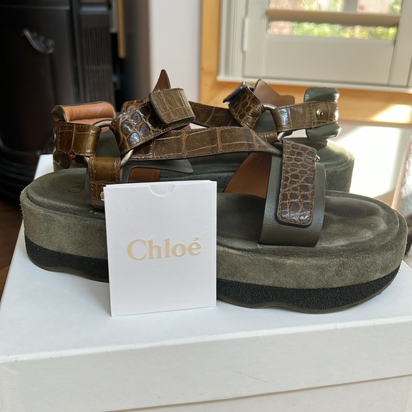 🐊 Chloe Wavy Sandals - sz 40 - Picture 4 of 14